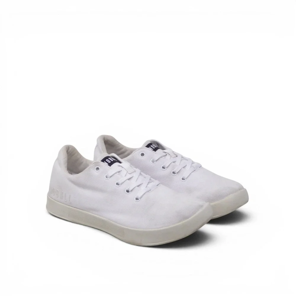 NOBULL Womens Canvas Trainer White Low Top Sneakers Size 7